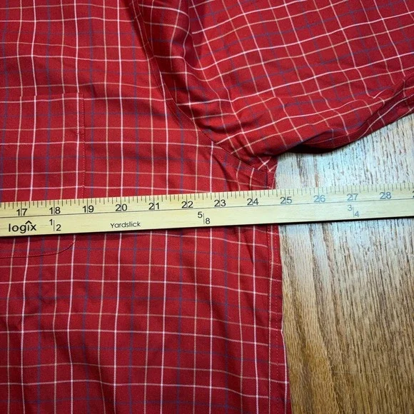 LL Bean Button Up Shirt Men's Large Tall Red Plaid Long‎ Sleeve Traditional Fit - Picture 4 of 7